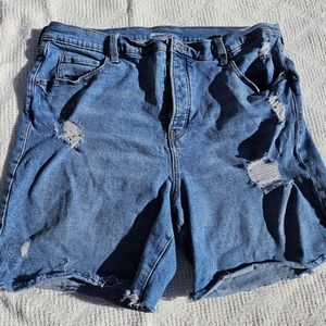 Old Navy Denim Jean Shorts Jorts Style Womens Size 18 Ripped Button-Fly Cut-Off